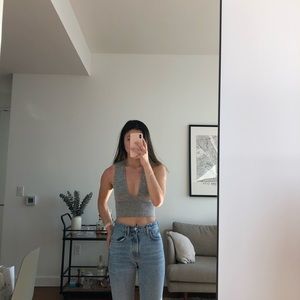 Aritzia Deep V Crop Top